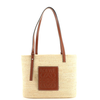 Loewe Square Basket Tote Woven Raffia Small