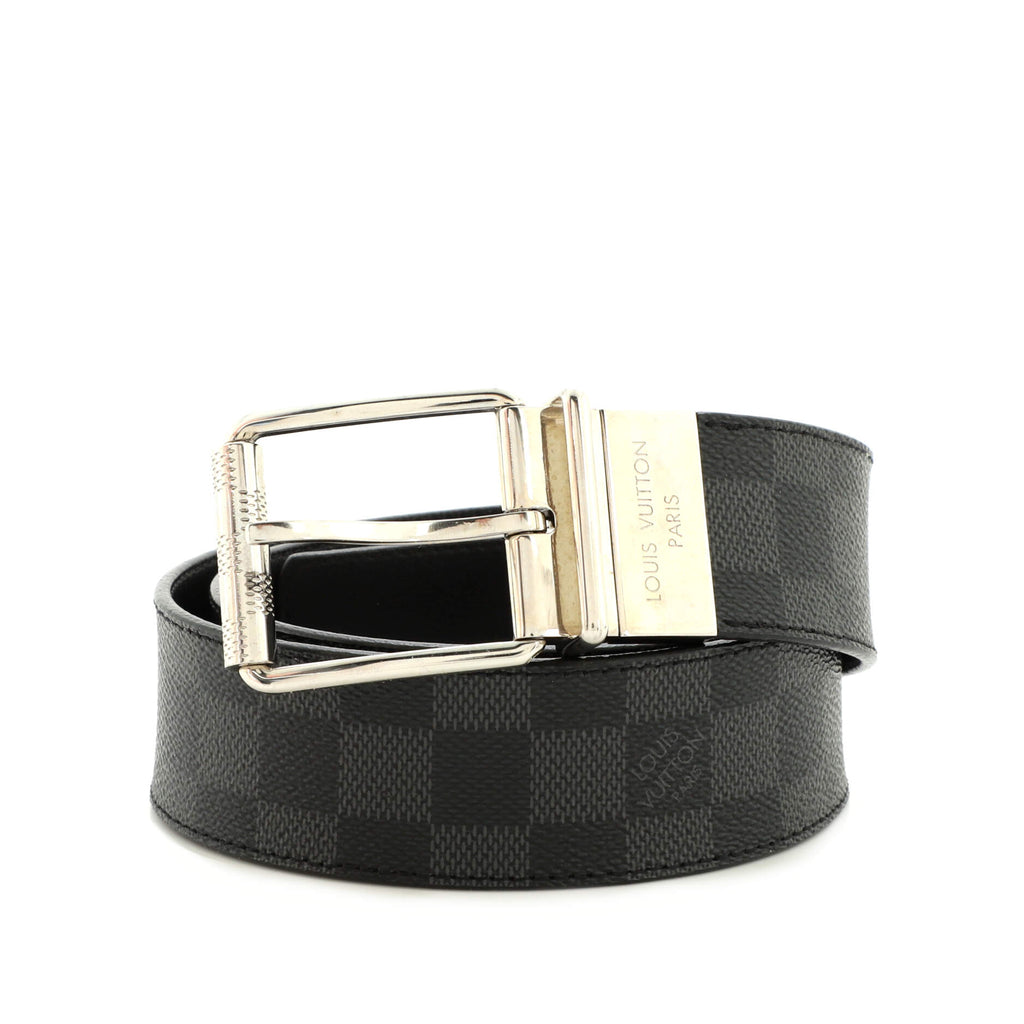 Louis Vuitton // Black Reversible Damier Graphite Belt – VSP Consignment