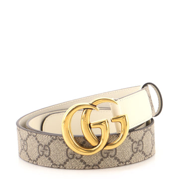 Gucci GG Marmont Belt Leather and Coated Canvas Thin