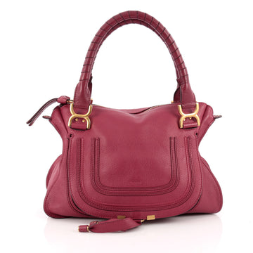 Chloe Marcie Satchel Leather Medium Red