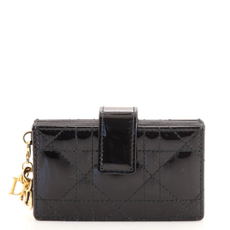 Christian Dior Lady Dior 5-Gusset Card Holder Cannage Stitch Patent