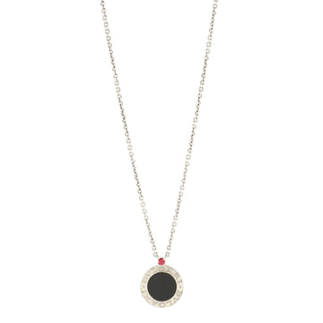 Bvlgari B.Zero1 Save the Children Pendant Necklace Sterling Silver with Onyx and Ruby
