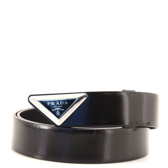 Prada Triangle Logo Belt Leather Medium