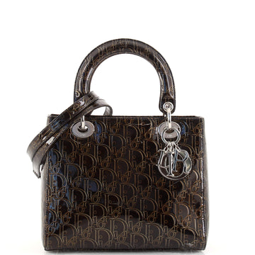Christian Dior Vintage Lady Dior Bag Ultimate Embossed Patent Medium