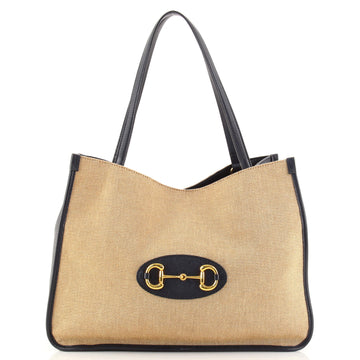Gucci Horsebit 1955 Tote Canvas and Leather Medium