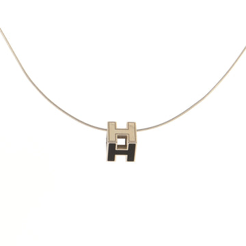 Hermes Cage d'H Pendant Necklace Metal with Enamel