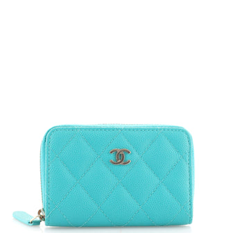Chanel CC Zip Coin Purse Quilted Caviar Small