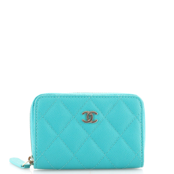CC Zip Coin Purse Quilted Caviar Small