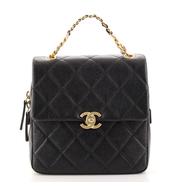 Chanel Chain Melody Flap Backpack Quilted Caviar Small