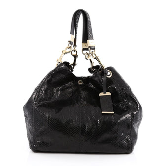 Jimmy Choo Lohla Tote Python Large Black