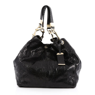 Jimmy Choo Lohla Tote Python Large Black