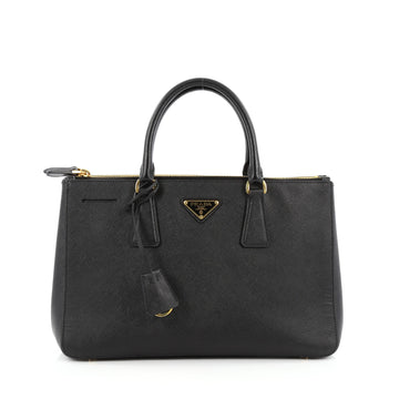 Prada Double Zip Lux Tote Saffiano Leather Small Black
