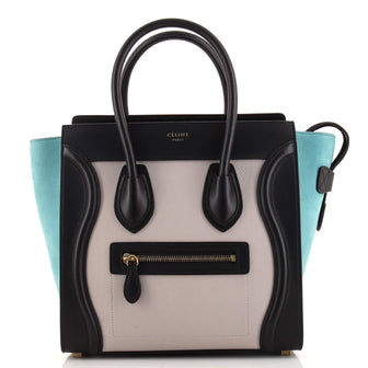 Celine Tricolor Luggage Bag Leather Micro