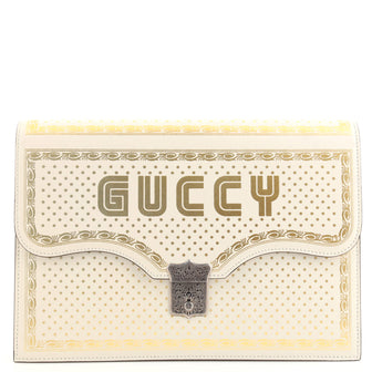 Gucci Key Lock Flap Portfolio Limited Edition Printed Leather