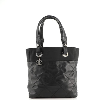 Chanel Biarritz Tote Quilted Coated Canvas Small
