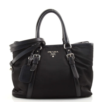 Prada Convertible Belted Tote Tessuto Medium