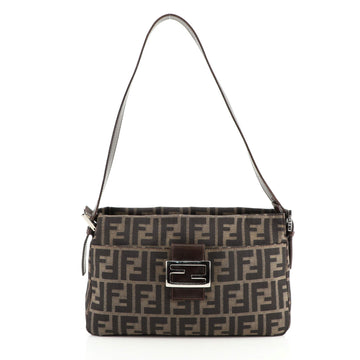 Fendi Vintage Pocket Shoulder Bag Zucca Canvas Small