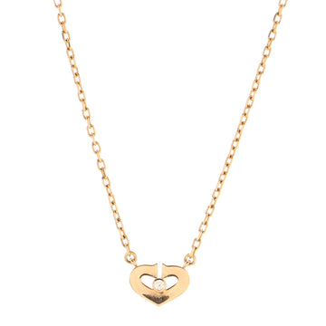 Cartier C Heart de Cartier Pendant Necklace 18K Rose Gold with Diamond XS