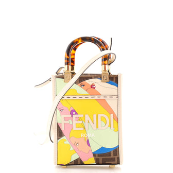 Fendi Sunshine Shopper Tote Printed Zucca Coated Canvas Mini