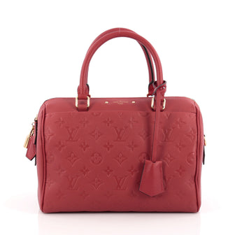 Louis Vuitton Speedy Bandouliere NM Handbag Monogram Empreinte Leather 25 Red