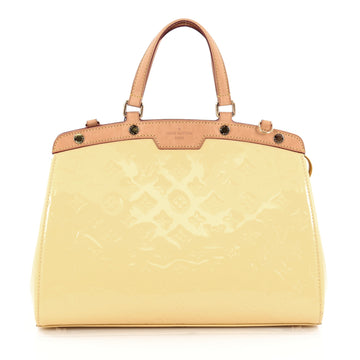 Louis Vuitton Brea Handbag Monogram Vernis MM Yellow