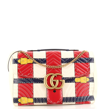 Gucci GG Marmont Flap Bag Trompe L'Oeil Matelasse Leather Maxi