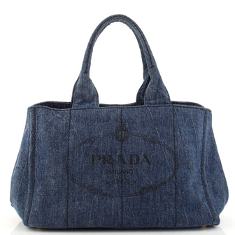 Prada Canapa Tote Denim Small