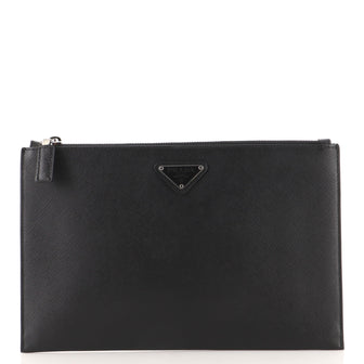 Prada Zipper Pouch Saffiano Leather Medium
