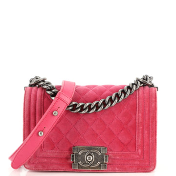 Chanel Boy Flap Bag Quilted Velvet Small