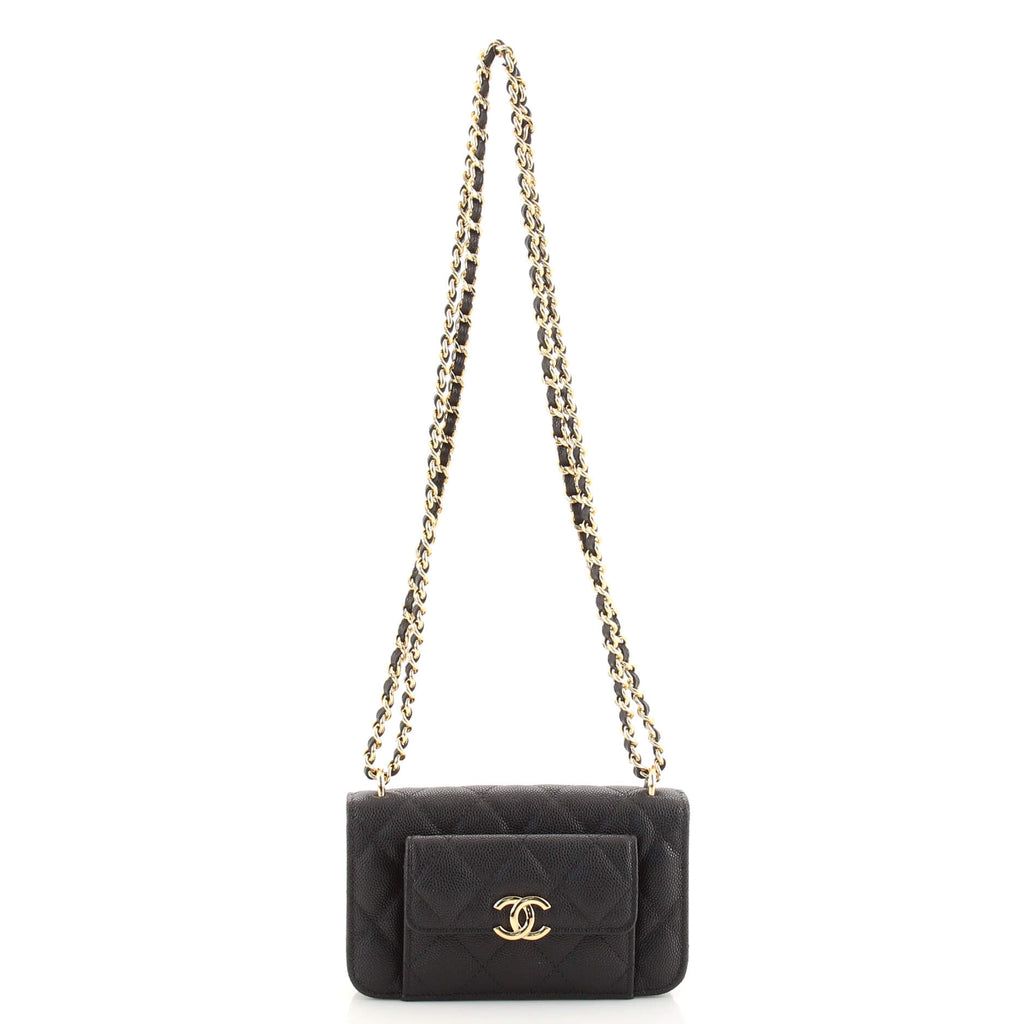 Black Caviar Pocket Twins Clutch on a Chain – Opulent Habits