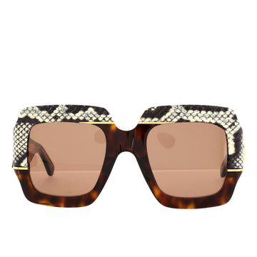 Gucci Interlocking G Square Sunglasses Acetate and Snakeskin