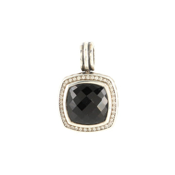 David Yurman Albion Enhancer Pendant Pendant & Charms Sterling Silver with Onyx and Diamonds 14mm