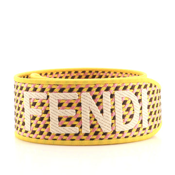 Fendi Logo Strap You Shoulder Strap Woven Ribbon with Leather