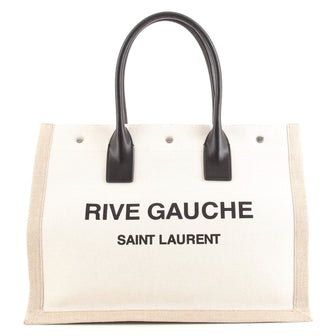 Saint Laurent Rive Gauche Shopper Tote Canvas Small
