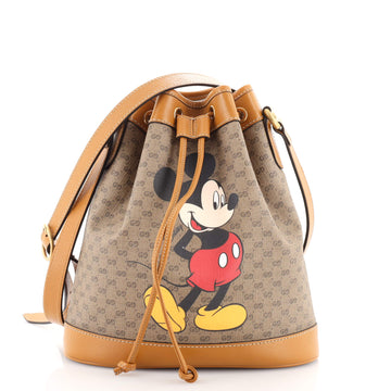 Gucci Disney Mickey Mouse Bucket Bag Printed Mini GG Coated Canvas