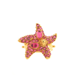 Versace Tresor De La Mer Starfish Ring Metal with Crystals
