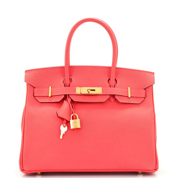 Hermes Birkin Handbag Pink Epsom with Gold Hardware 30
