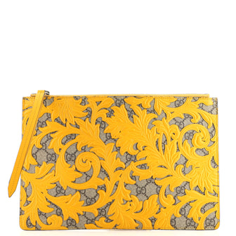 Gucci Zipped Pouch Arabesque GG Coated Canvas Medium