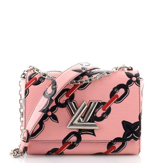 Louis Vuitton Twist Handbag Chain Flower Print Epi Leather MM