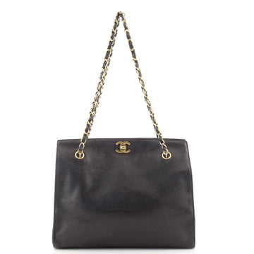 Chanel Vintage CC Chain Tote Caviar Small
