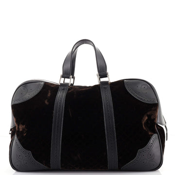 Gucci Goldmark Carry On Duffle Bag Diamante Velvet and Leather