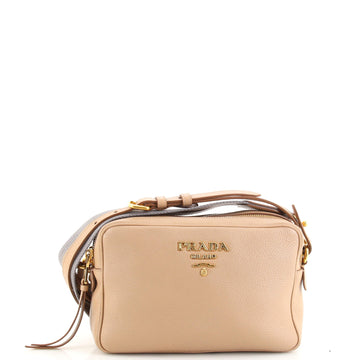 Prada Dual Strap Double Zip Camera Bag Vitello Daino