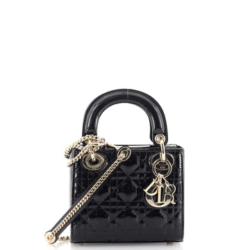 Christian Dior Lady Dior Chain Bag Cannage Quilt Patent Mini