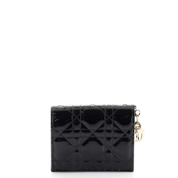 Christian Dior Lady Dior Flap Card Case Cannage Quilt Patent