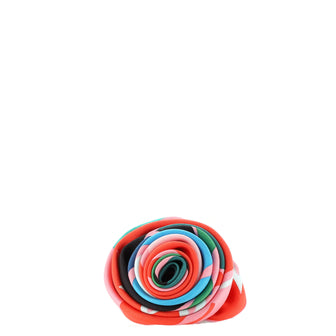 Hermes Rose Hair Clip Printed Silk