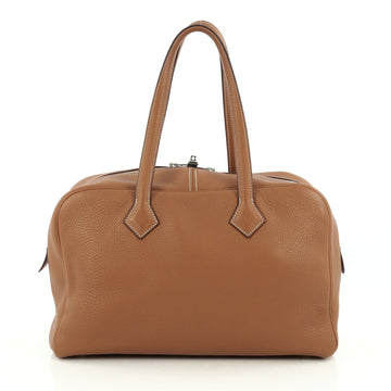 Hermes Victoria II Handbag Clemence 35 Brown