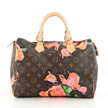 Louis Vuitton Speedy Handbag Limited Edition Monogram Canvas Roses 30