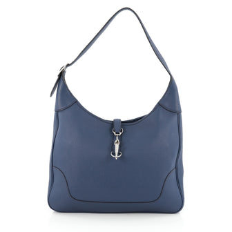 Hermes Trim II Handbag Clemence 35 Blue