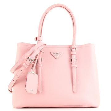 Prada Belted Strap Cuir Double Tote Saffiano Leather Medium