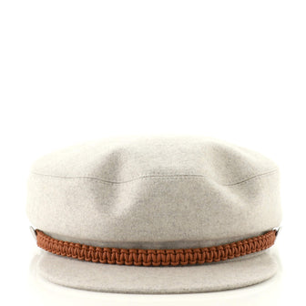 Hermes Deauville Newsboy Cap Cashmere with Braided Leather